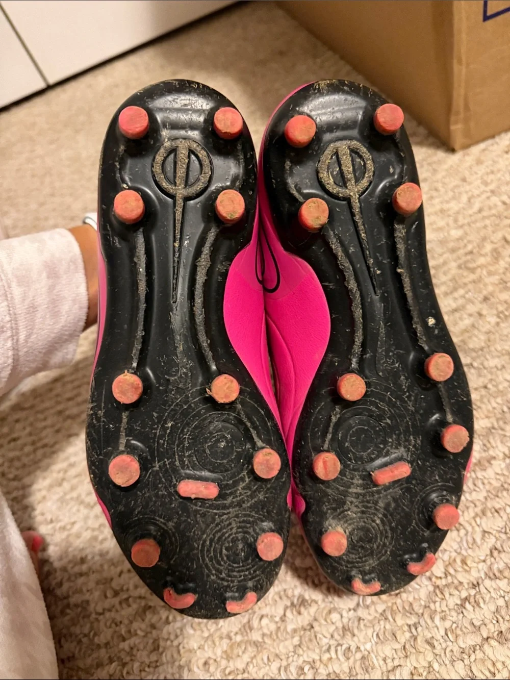 Nike Hot Pink and Black Soccer Cleats